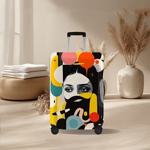 Unisex nan elastic suitcase cover with volcanic lava marble design, stretch protective cover for trolley Stornfield