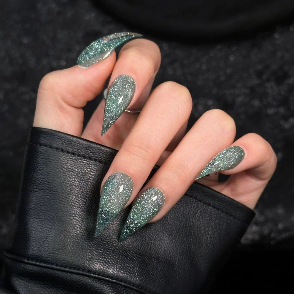 Stiletto Press-On Nail Enhancements with Gem Accents