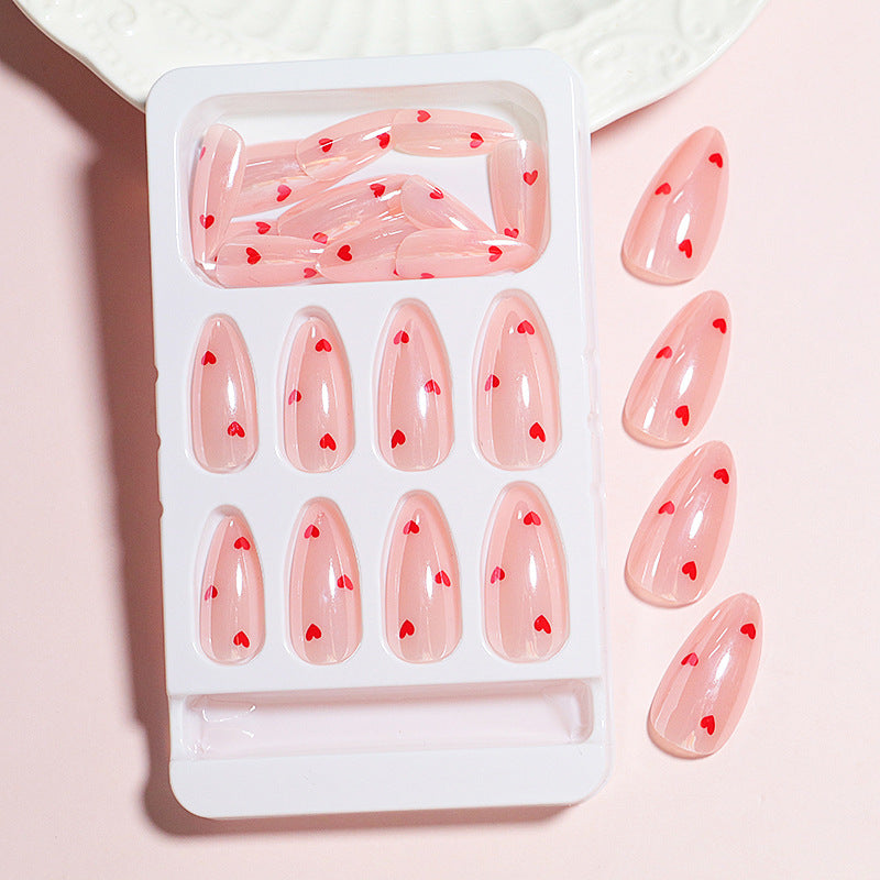 Heart-Printed Press-On Nail Set Stornfield