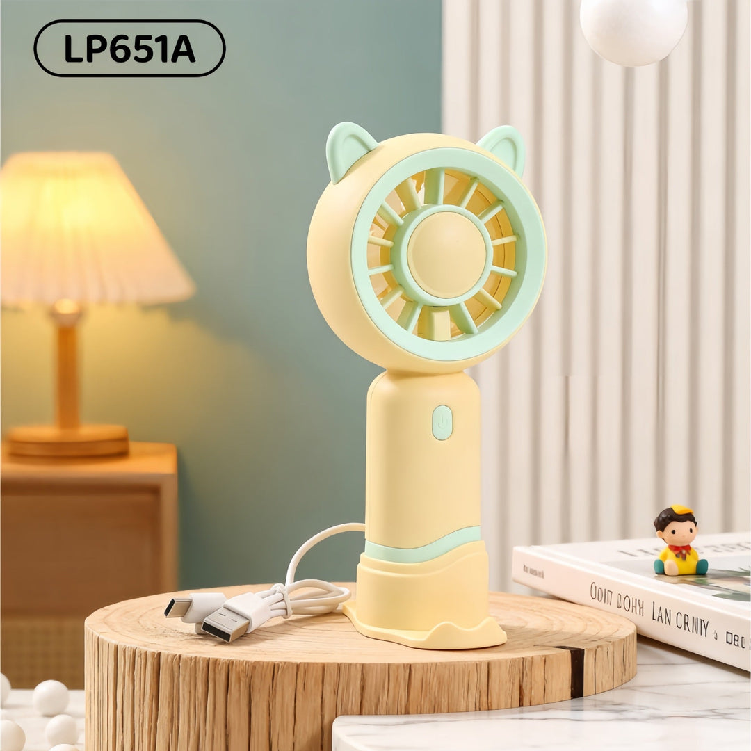 Ladies Portable Mini Handheld Fan with Cat Ears Stornfield