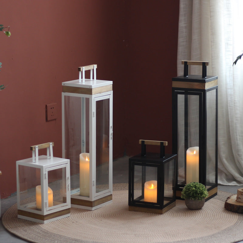 Decorative Lantern with Wooden Handle Stornfield