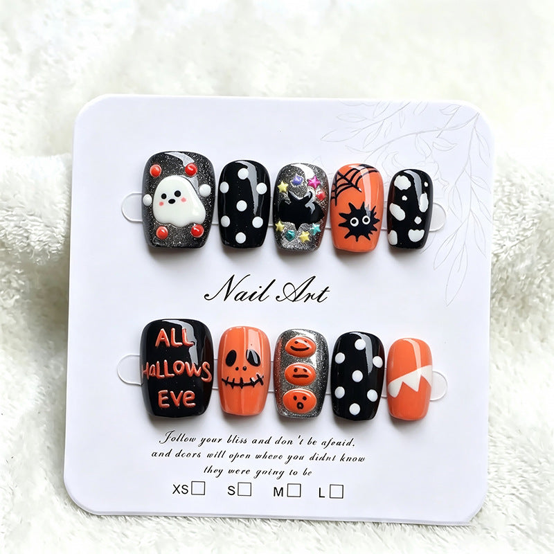 Festive Halloween-Themed Press-On Nail Set Stornfield