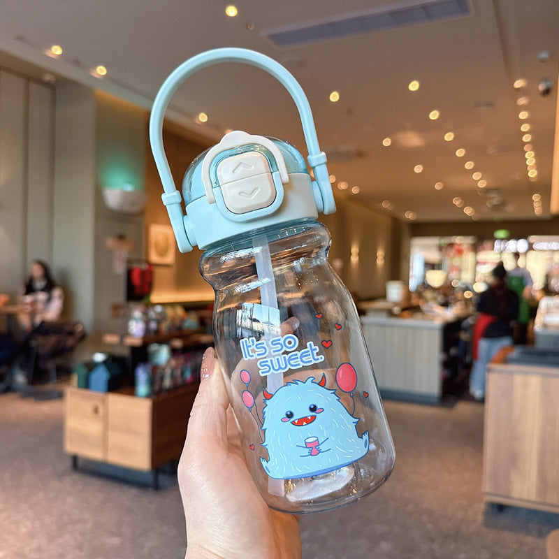 Women's Funny Plastic Drinking Bottle with Integrated Straw Function Stornfield