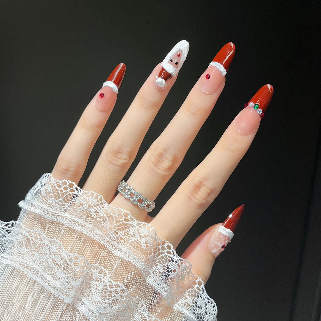 Festive Character-Themed Press-On Nail Art Stornfield