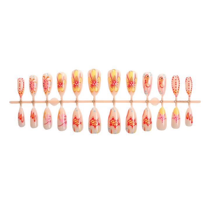 Creative nail art set with colorful flower design Stornfield