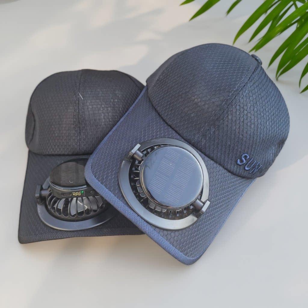 Ventilated baseball cap with detachable rechargeable fan Stornfield