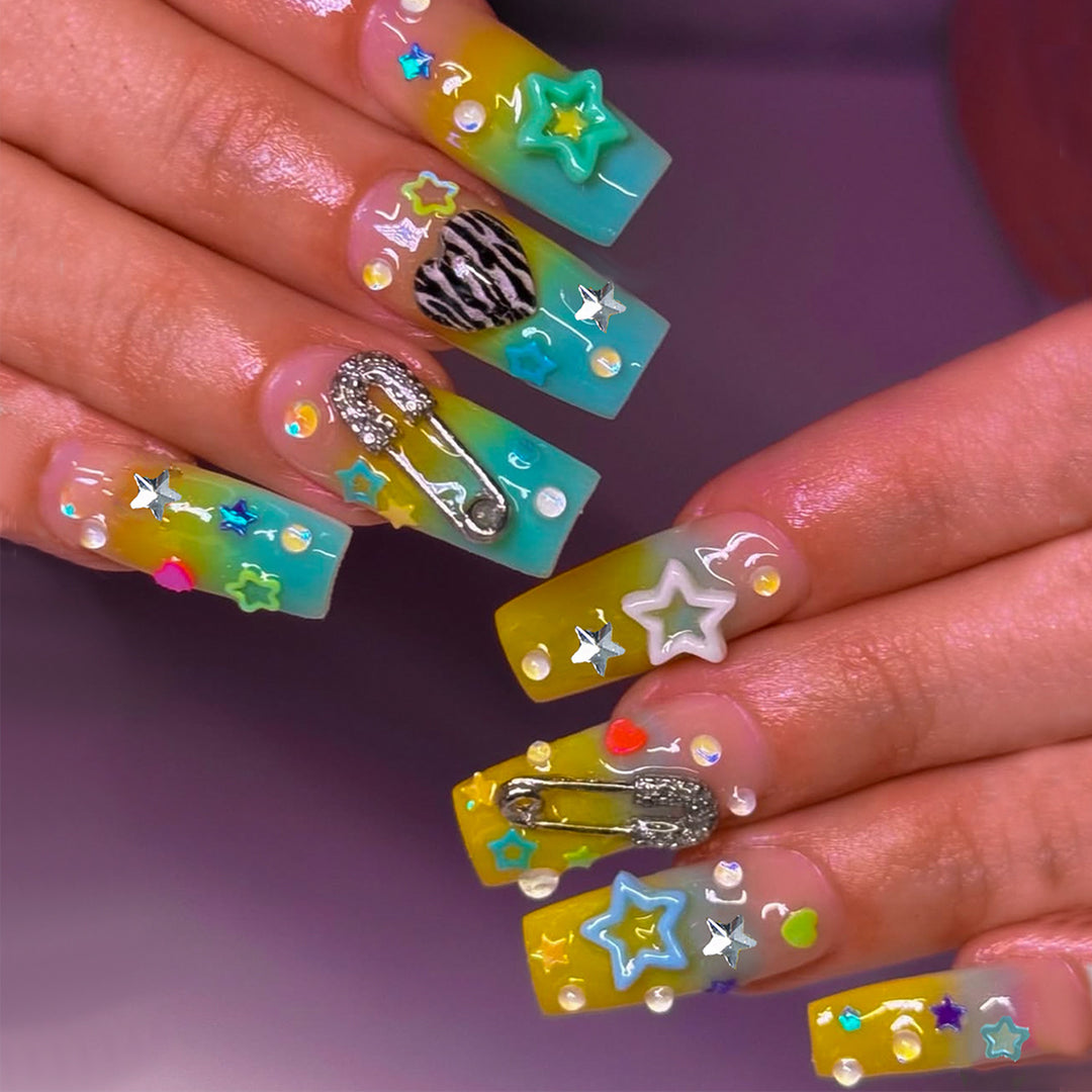 Artificial nails with modern playful design Stornfield