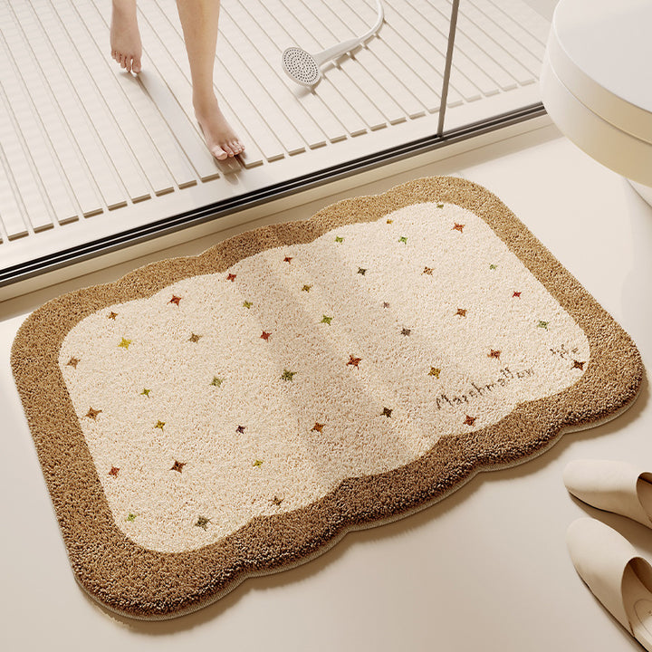 Decorative Plush Bath Mat for Bathroom
