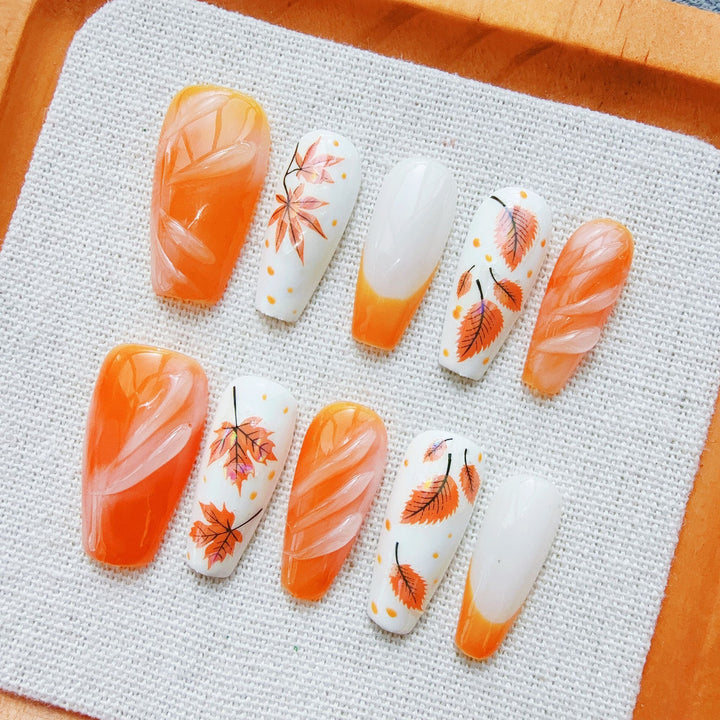Autumn-Themed Artistic Press-On Nail Set Stornfield