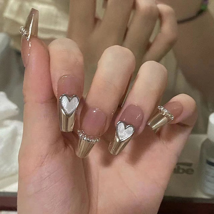 Heart-Shaped Glam Press-On Nail Set Stornfield