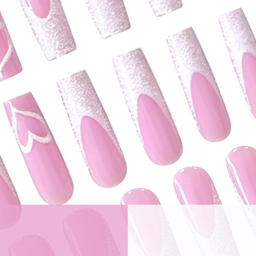 Glamorous Heart Design Acrylic Nail Extensions Stornfield