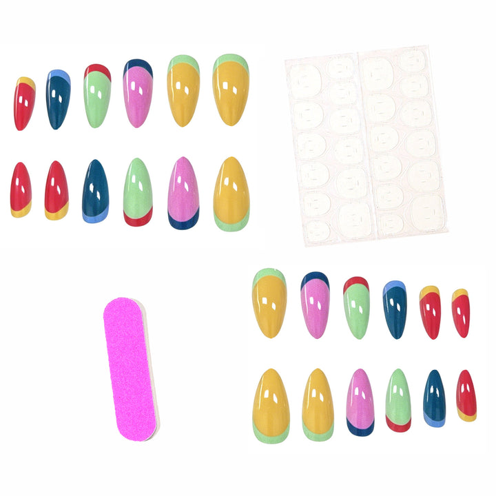 Colorful Press-On Nail Art Enhancements Stornfield
