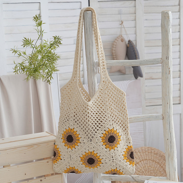 Handcrafted Jute Bag with Colorful Flower Pattern Stornfield