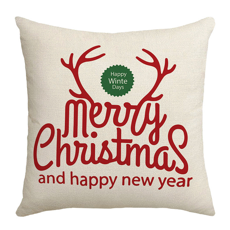 Seasonal Christmas Throw Pillow Cover with 'Let It Snow' Script and Snowflake Print