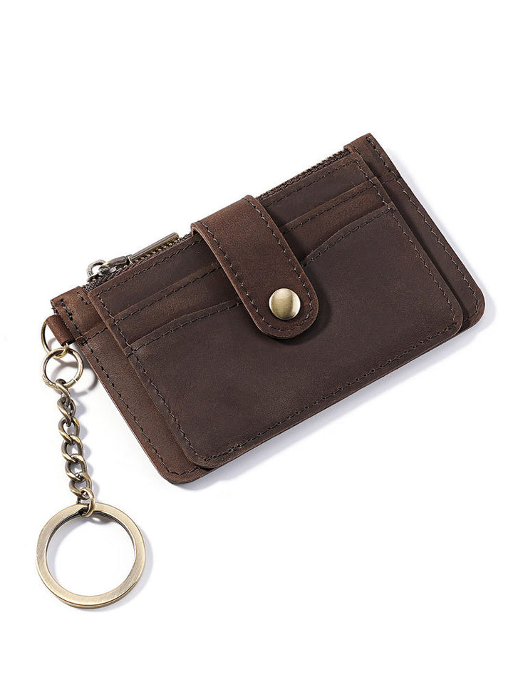 Compact Zippered Leather Cardholder