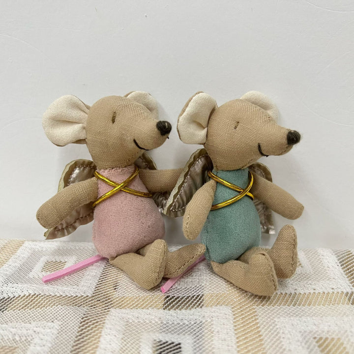 Handcrafted Cotton Mouse Doll with Crochet Floral Dress