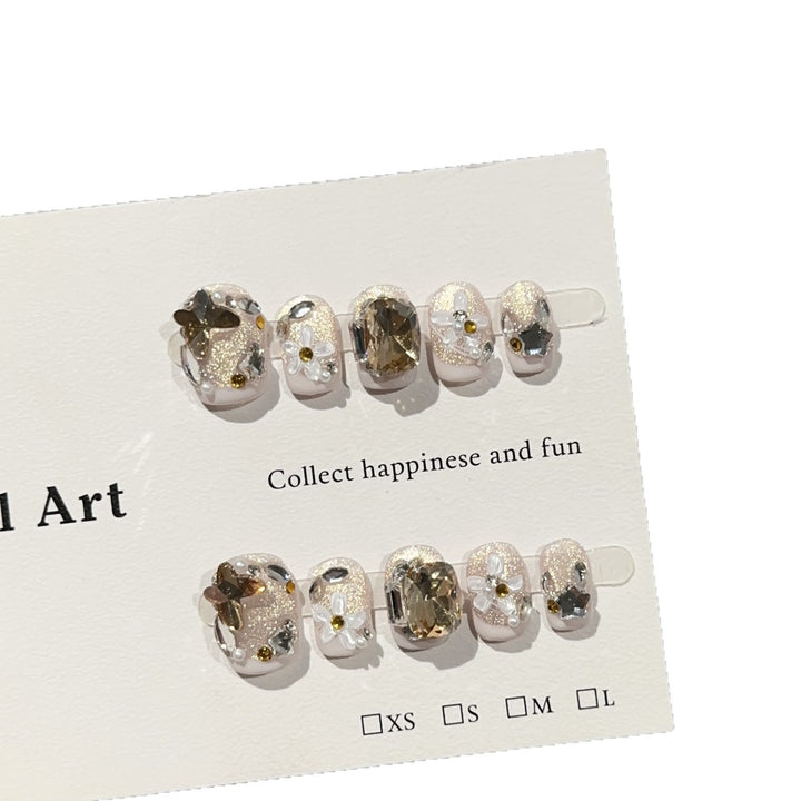 Decorative Floral Press-On Nail Art Set