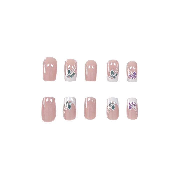 Decorative Floral French Tip Nail Art Stornfield