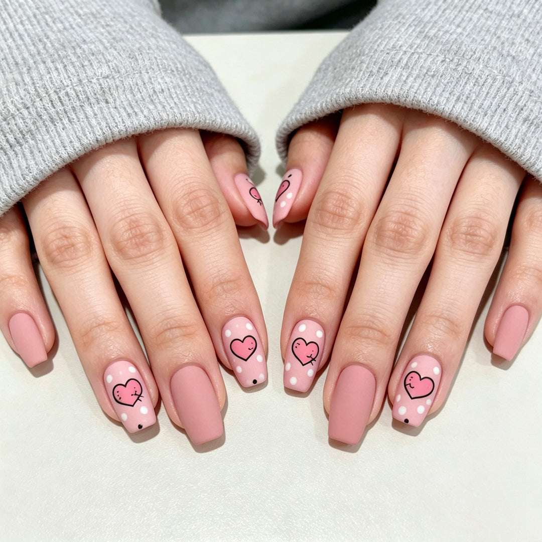 Artistic Heart-Themed Nail Art Stornfield