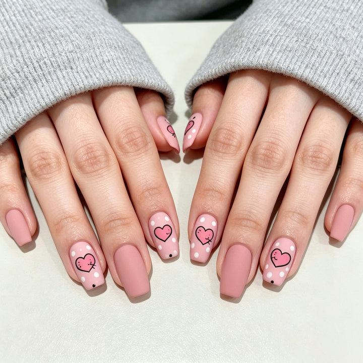 Artistic Heart-Themed Nail Art Stornfield