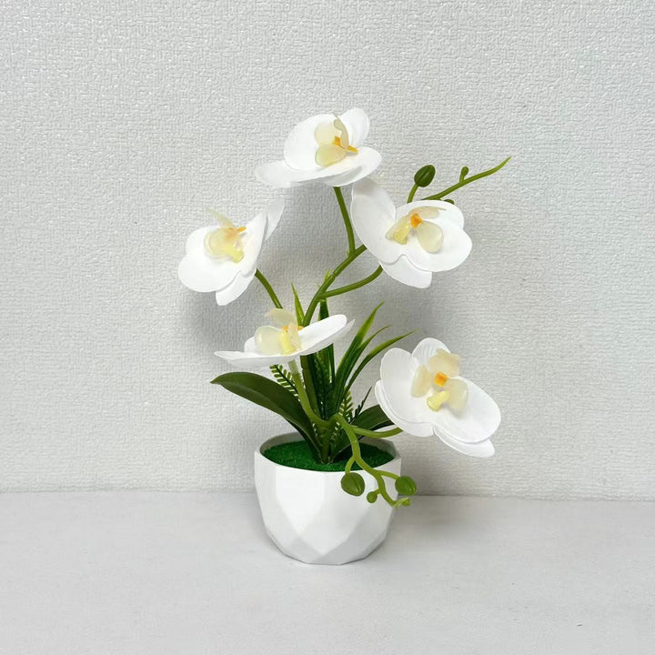 Artificial Orchid Flower Arrangement for Indoor Home Decor Display