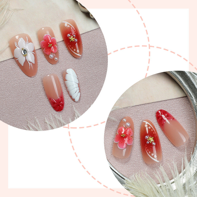 Artificial nail set with floral accents Stornfield