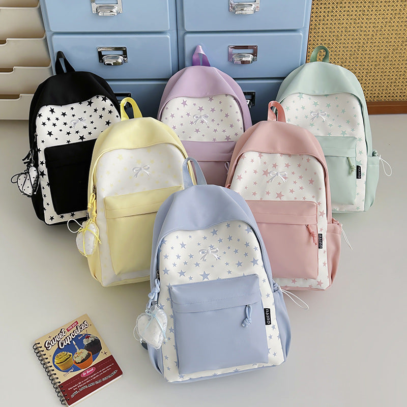 Cartoon-Themed Star-Patterned Backpack Stornfield