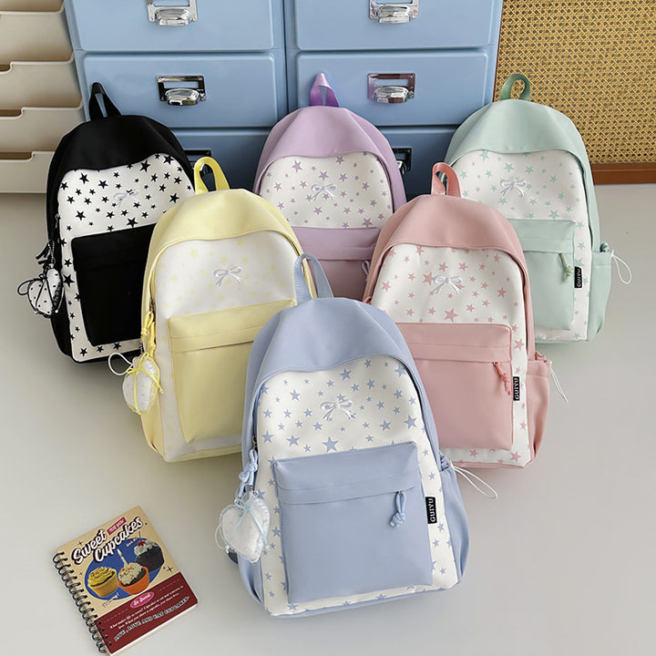 Cartoon-Themed Star-Patterned Backpack Stornfield