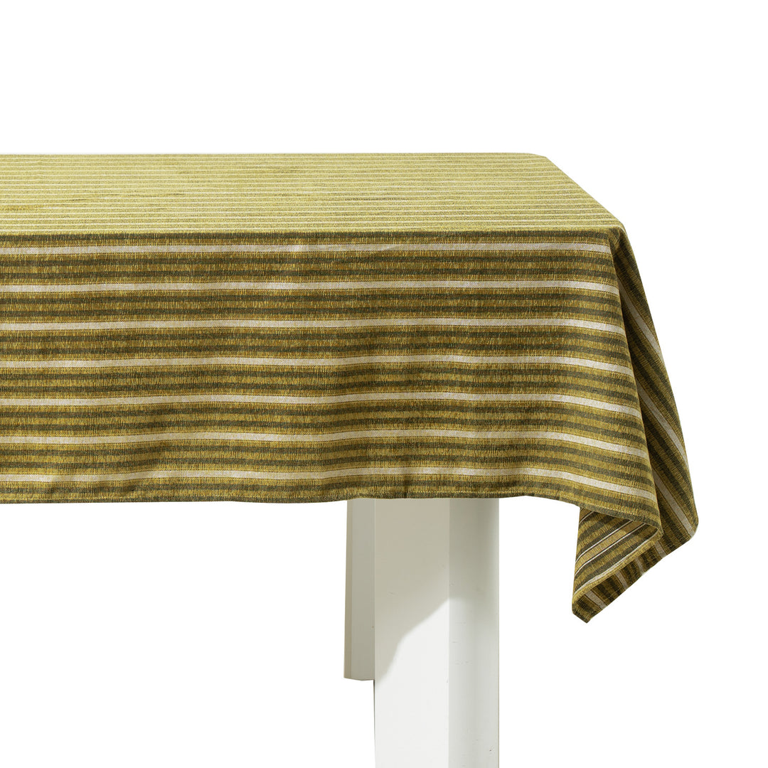 Tablecloth made of cotton-linen with delicate stripe woven pattern
