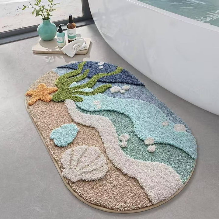 Abstract Wave Pattern Bath Rug