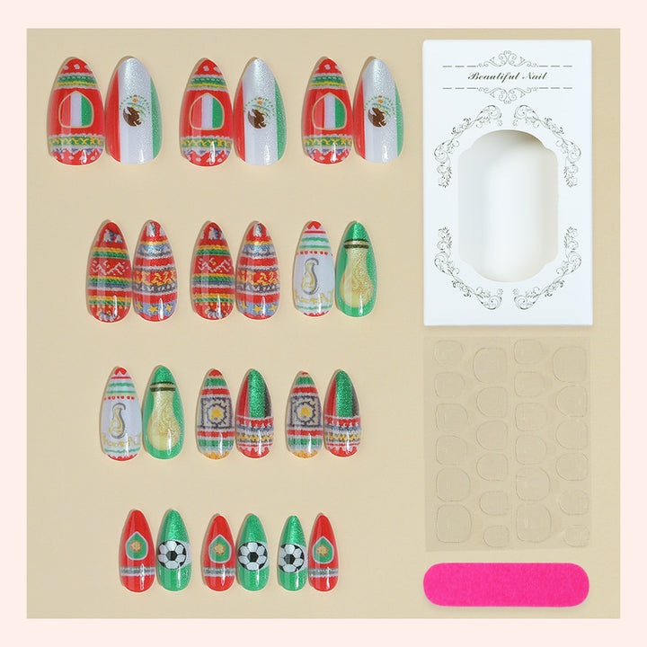 Artificial nail set with festive designs and unique motifs Stornfield
