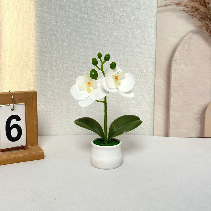 Realistic Artificial Orchid Floral Arrangement for Home Decor
