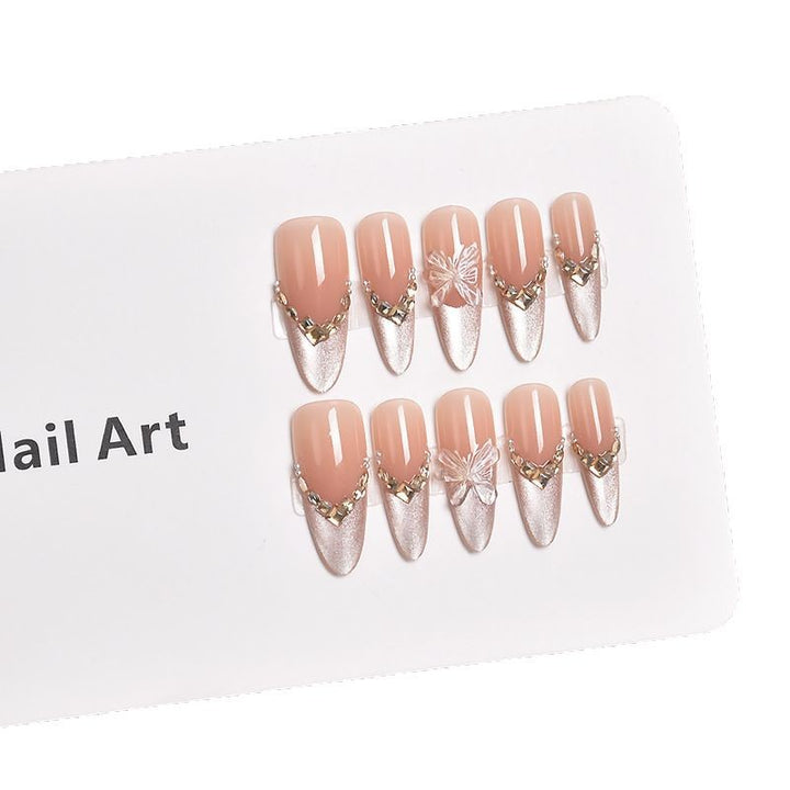 Artistic Floral Embellished Press-On Nail Extensions Stornfield