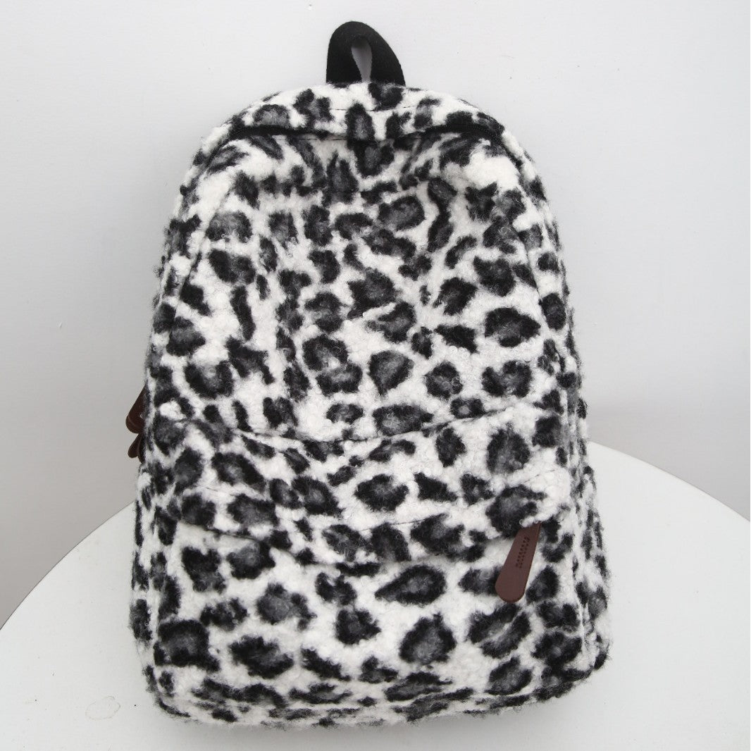 Fleece Rucksack In Trendy Leopard Print Stornfield