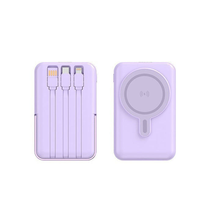 Portable power bank with integrated charging cable and wireless charging function Stornfield