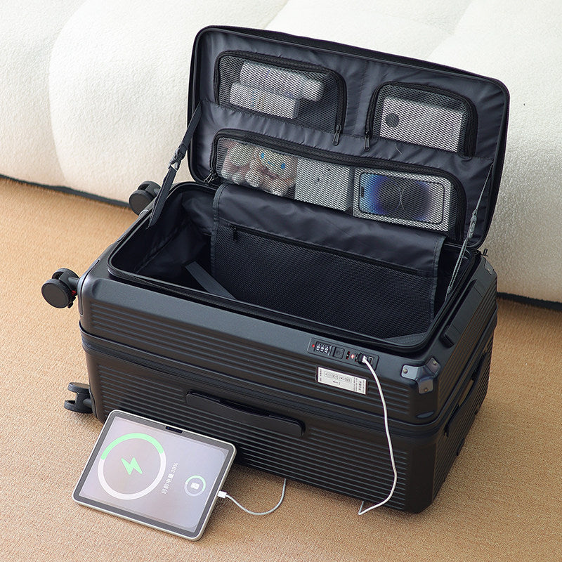 Men's Smart Multi-Compartment Hard Shell Travel Suitcase Stornfield