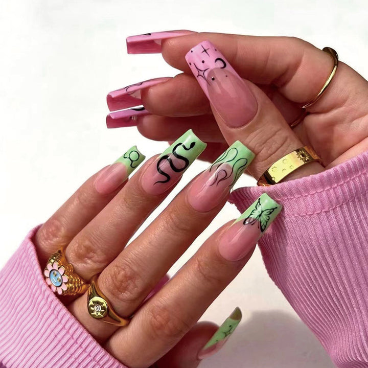 Nail art with heart and lip designs Stornfield