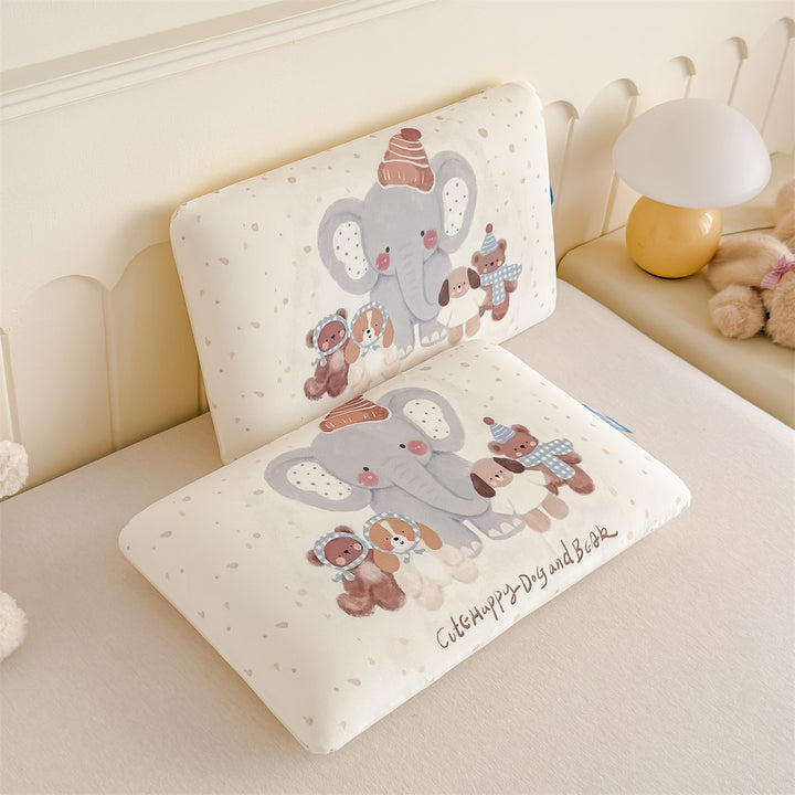 Kids Ergonomic Rectangular Pillow Duo with Removable Printed Covers