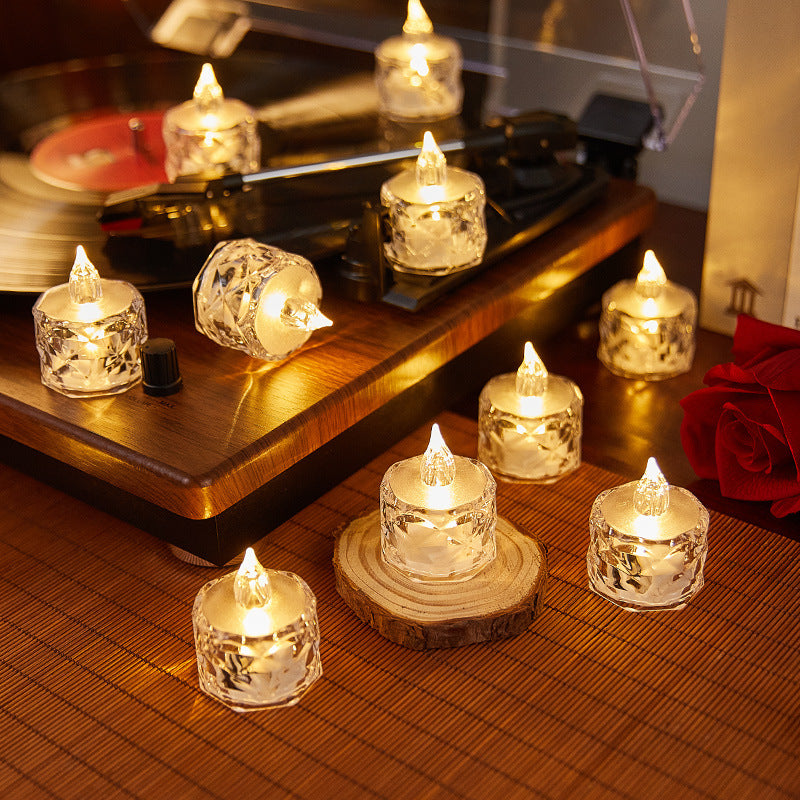 Decorative LED real wax candle in crystal look Stornfield