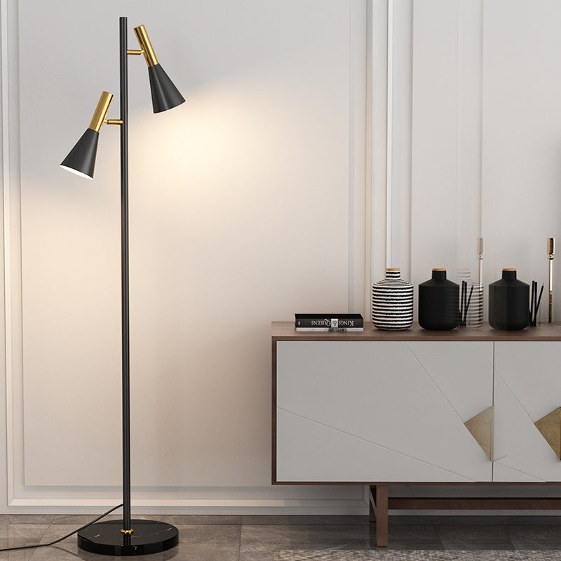 Adjustable Floor Lamp with Dual Shades