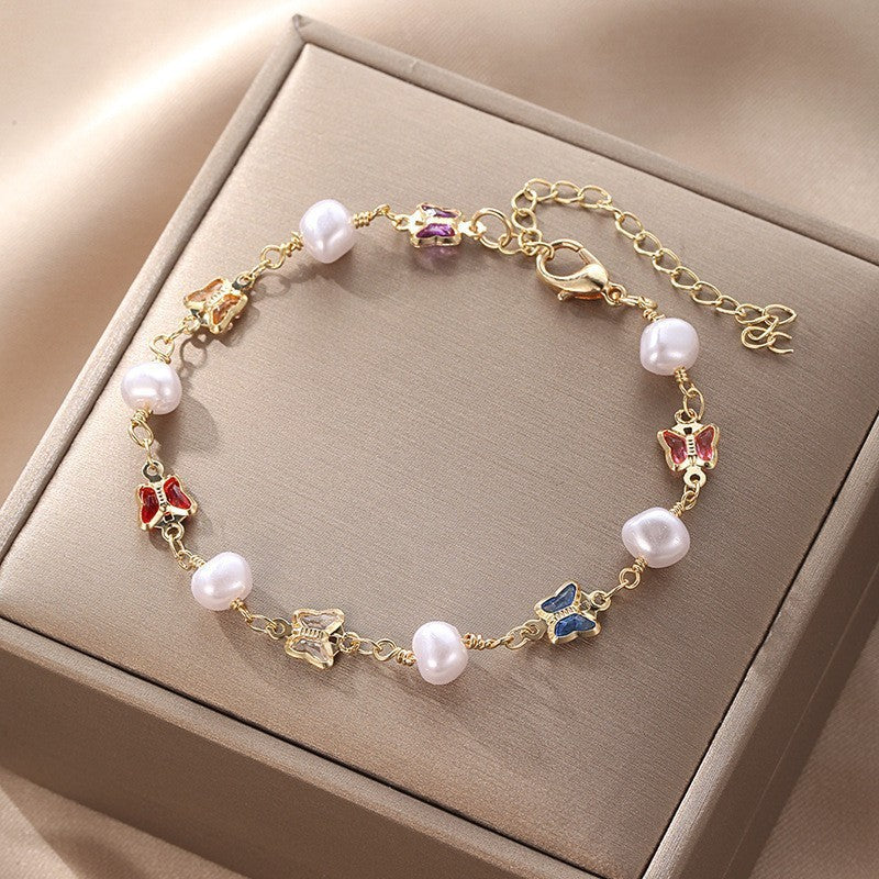Butterfly and Daisy Charm Anklet Stornfield