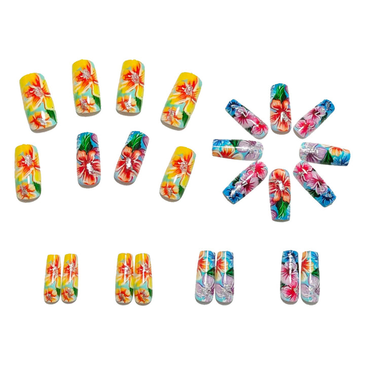 Art nails with colorful flower design Stornfield
