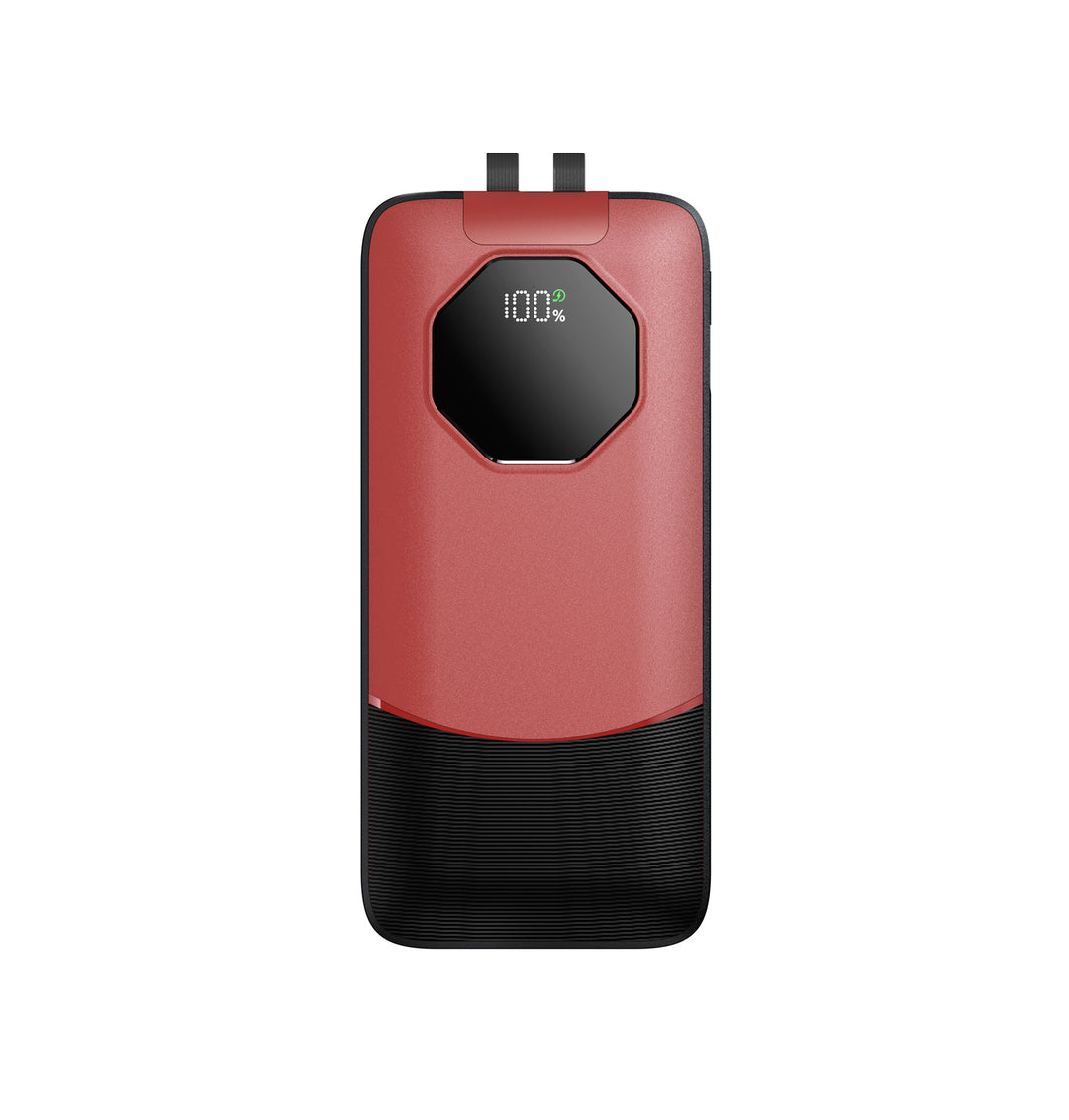 Portable power bank with water-repellent surface and digital charge status indicator Stornfield