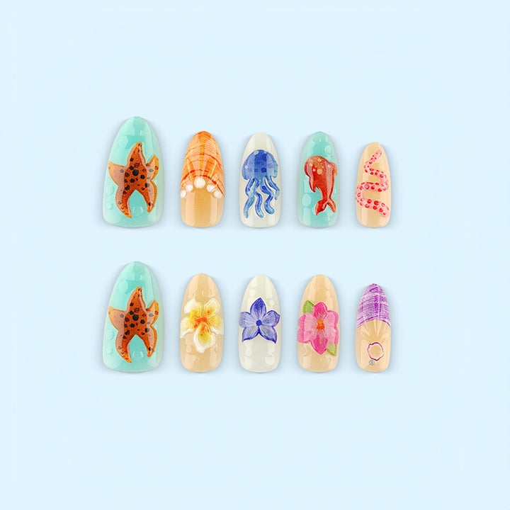 Creative art nails with maritime sea motif Stornfield