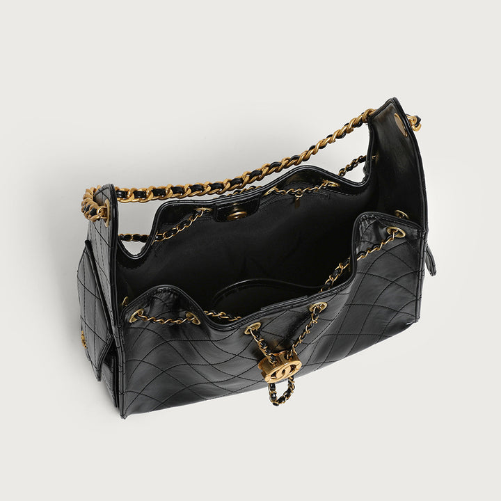 Stylish Suede Drawstring Shoulder Bag