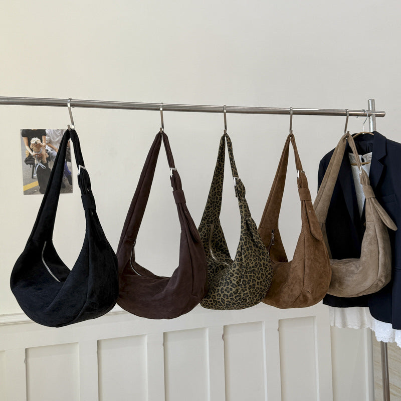 Soft Suede Slouchy Shoulder Bag