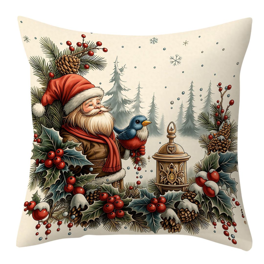Festive Holiday-Themed Decorative Pillow