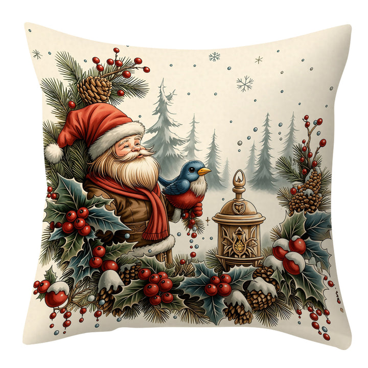 Festive Holiday-Themed Decorative Pillow