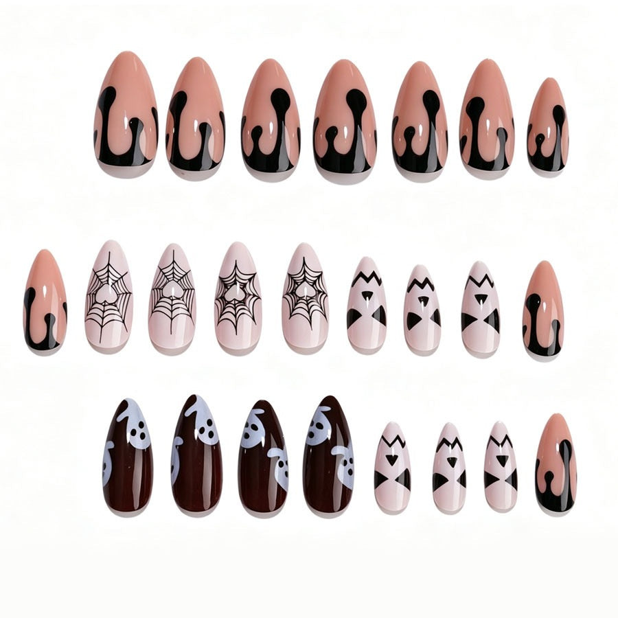 Creative Acrylic Nail Set with Halloween Motifs Stornfield