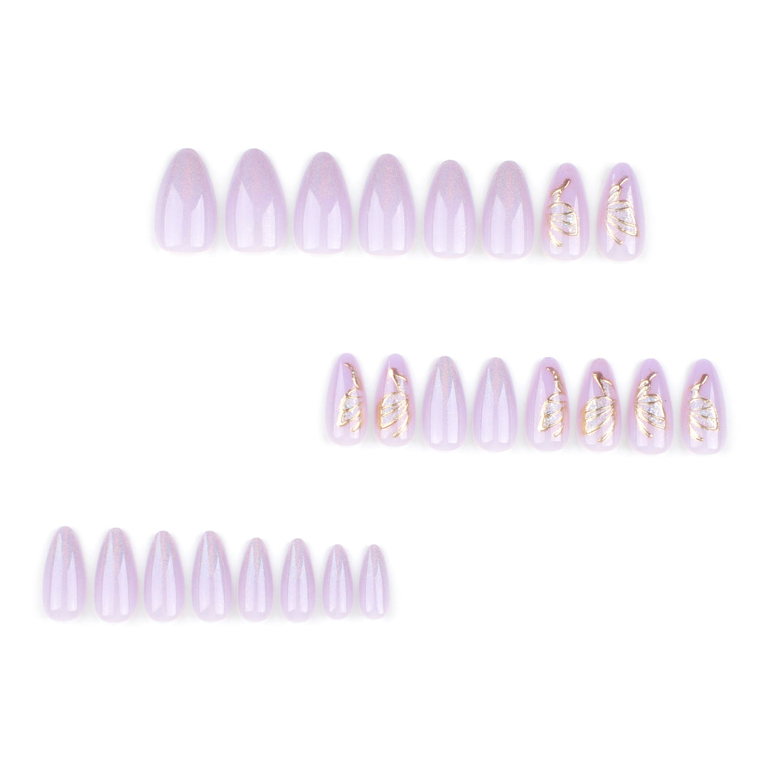 Glamorous artificial nails with rhinestone and glitter decorations Stornfield